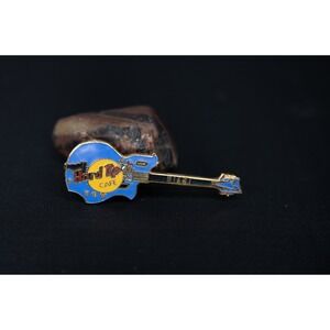 Hard‎ Rock Cafe Pin Miami Blue/Gold National Gleenwood Guitar 90s vintage